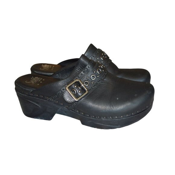 SOFFT Cadee Women's Black Leather Clog Shoes Slip Resistant Womens Size 9 Witchy - Picture 1 of 8
